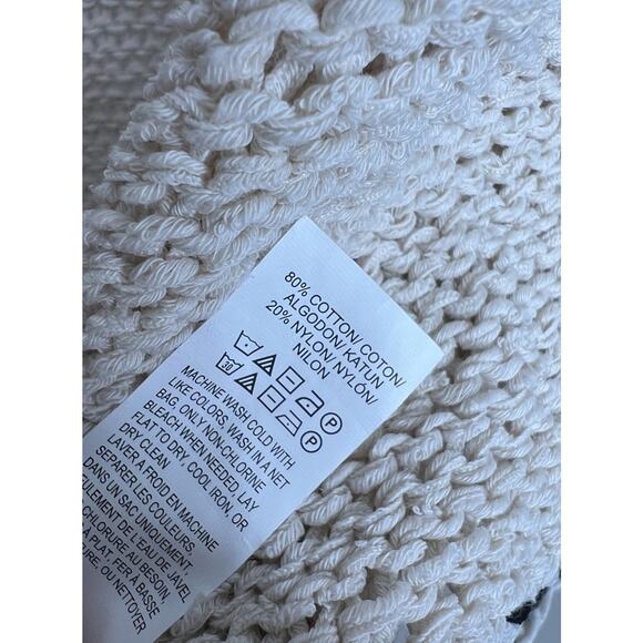 Lucky Brand Womens Sweater Beige Novelty Stitch Cardigan Size Small - Picture 8 of 9